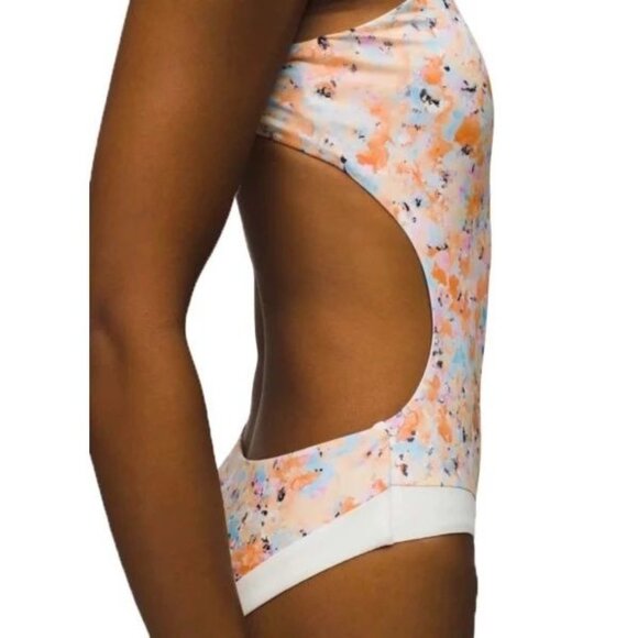 PrAna Sugar Shore Impression One Piece Swimsuit Womens Small Quick Dry Stretch - Picture 2 of 3